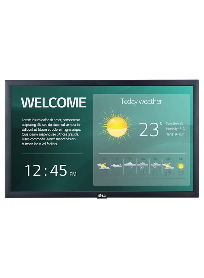 LG SM3G-B 21.5” Full HD Commercial Monitor, IPS Backlit-LED Display, 60Hz Refresh Rate, 14ms Response Time, 16:9 Aspect Ratio, 250 Nits Brightness, HDMI, Black | 22SM3G-B Black  - Image 1