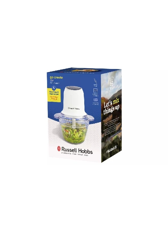 Russell Hobbs 300W Go Create Electric Mini Chopper White and Grey 27.2 x 18.9 x 19.5 cm 27540GCC 300 W 27540GCC White and Grey  - Image 5