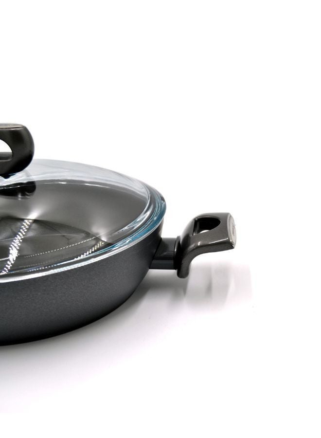 كوركماز Korkmaz Nora Ceramic Low Casserole | Non Stick Stock Pot - 28X7 A3935 Grey  - Image 2