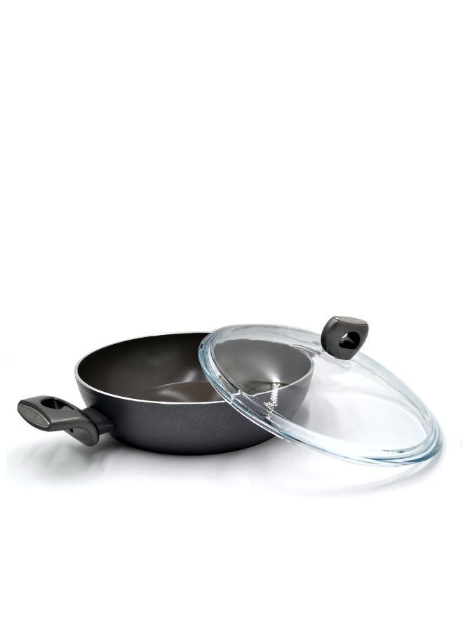 كوركماز Korkmaz Nora Ceramic Low Casserole | Non Stick Stock Pot - 28X7 A3935 Grey  - Image 4