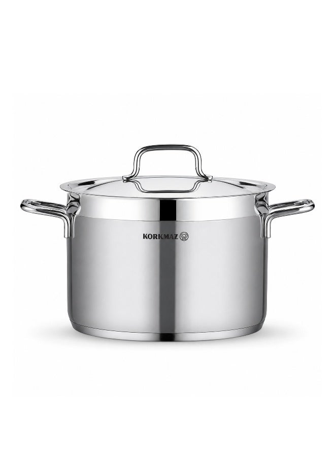 Korkmaz Alfaron 7 Pieces Stainless Steel Cookware Set |Stainless Steel Tri-Ply Sandwich Base | Induction Compatible Pots and Pans Set | Silver - KA1954 Silver Silver - Image 2
