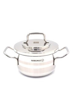 كوركماز Korkmaz Astron Cookware Set 8 Pieces | Stainless Steel Pots and Pans Set | Induction Base Pans Set - 2055 Silver  - Image 3