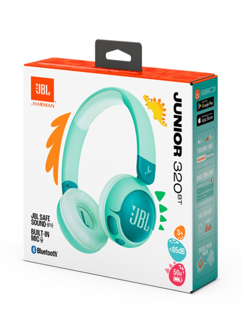 JBL - Junior 320 BT Wireless On-Ear Bluetooth Headphones with Built-in Microphone for Kids, 50 Hours Playback, Safe Sound, Low Volume, Easy Operation and Sticker Set - JBLJR320BTGRN Green - Image 1