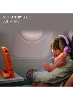 JBL Junior 320 BT Wireless On-Ear Bluetooth Headphones with Built-in Microphone for Kids, 50 Hours Playback, Safe Sound, Low Volume, Easy Operation and Sticker Set - JBLJR320BTGRN Green  - Image 2