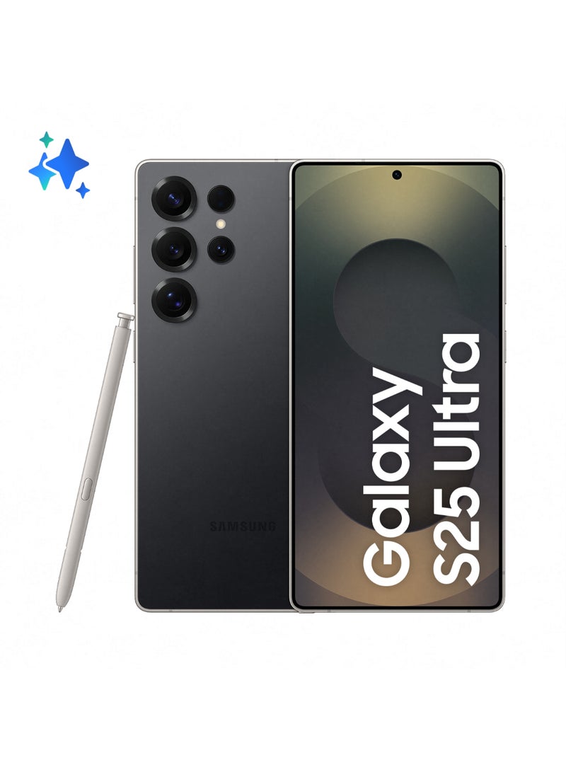 Samsung Galaxy S25 Ultra AI Dual SIM Titanium Black 12GB RAM 512GB 5G - Middle East Version - Image 1