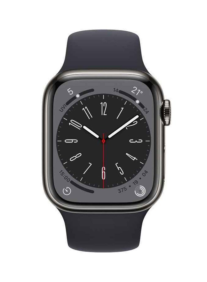 Apple Renewed - Watch Series 8 GPS + Cellular 41mm Graphite Case With Midnight Sport Band Graphite Stainless Steel - Image 2