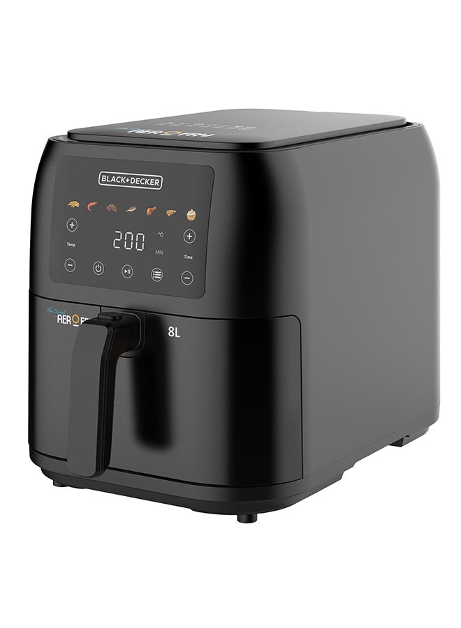 بلاك اند ديكر مقلاة هوائية رقمية ، 7 وظائف مسبقة الإعداد، تقنية التوصيل الهوائي السريع للقلي الصحي، درجة حرارة قابلة للتعديل من 80°C إلى 200°C، سهولة في التنظيف، 8 L 1700 W SAF80-B5 أسود - Image 3