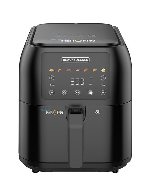 Digital Air Fryer, 8L Family-Sized Capacity, 7 Preset Functions, Rapid Air Convection for Healthy Frying, Adjustable Temperature 80-200°C, Easy Clean, 8 L 1700 W SAF80-B5 Black