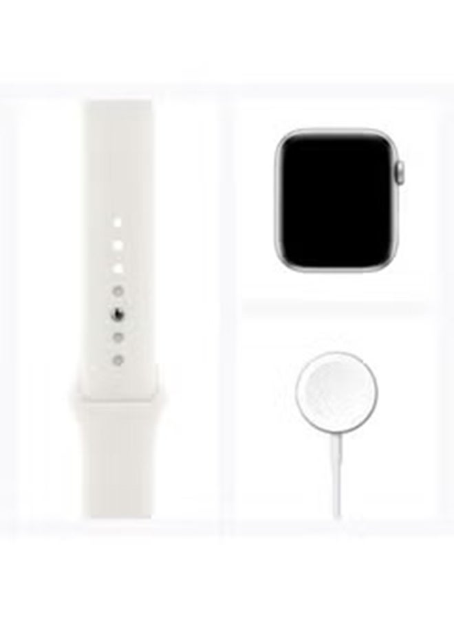 Apple - Renewed - Watch Series 6-44mm GPS Silver Aluminium Case With Sport Band White White - Image 1