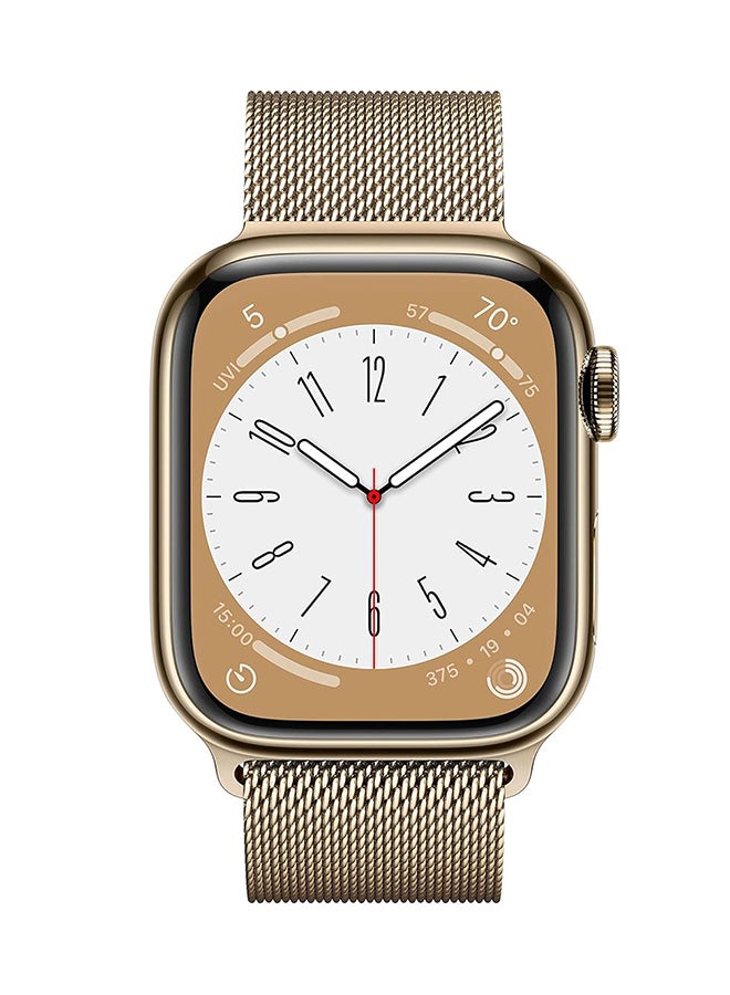 Apple Renewed - Watch Series 8 GPS + Cellular 41mm Case With Milanese Loop Gold Stainless - Image 2