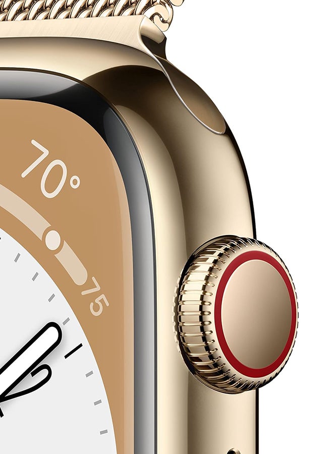 Apple Renewed - Watch Series 8 GPS + Cellular 41mm Case With Milanese Loop Gold Stainless - Image 3