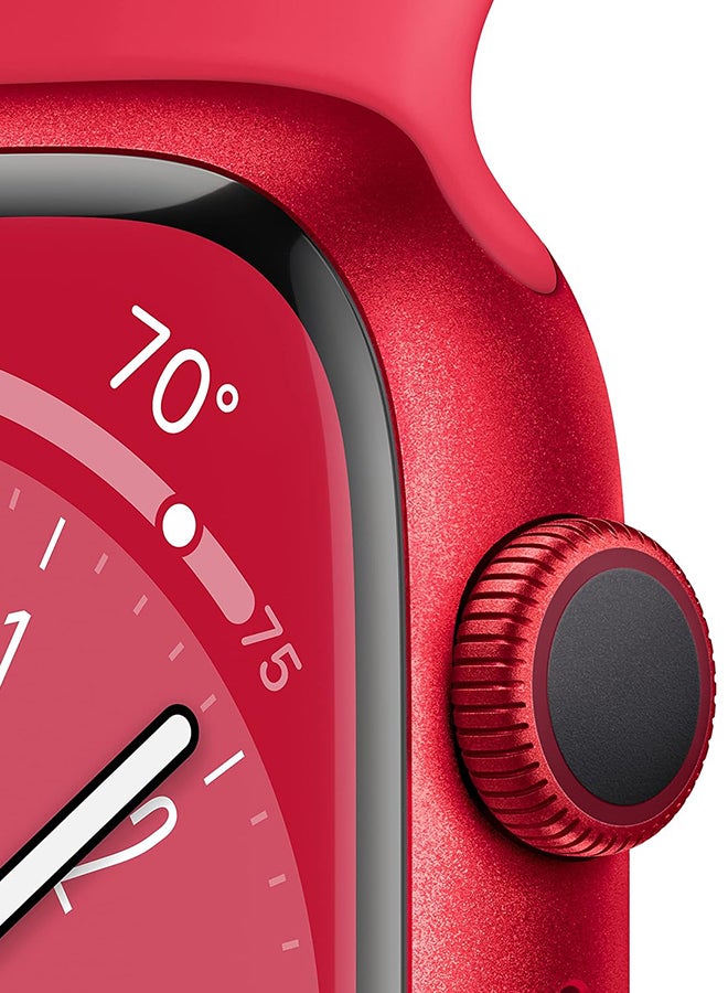 ابل  Renewed - Watch Series 8 GPS 45mm Red Aluminium Case With Sport Band Red - Image 3