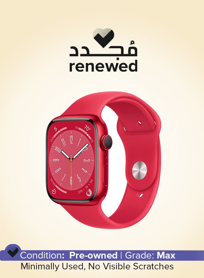 ابل  Renewed - Watch Series 8 GPS 45mm Red Aluminium Case With Sport Band Red - Image 1