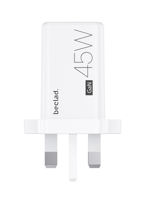 BECLAD 45W Adapter – Designed for Samsung Galaxy white