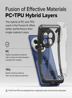 رينجك Fusion-X Case Compatible with OnePlus 13 (2024), [A-Grade Protection] Anti-Scratch Advanced Rugged Heavy Duty Bumper PC + TPU Cover - Black  - Image 4