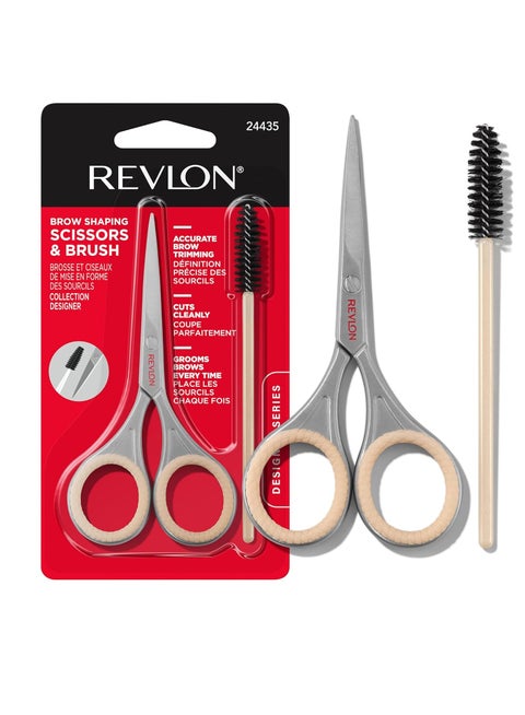 Designer Series Brow Set, Trimming and Shaping Eyebrow Kit With Brow Scissor and Spoolie Brush, Easy to Use at Home or on The Go, 1 count Beige