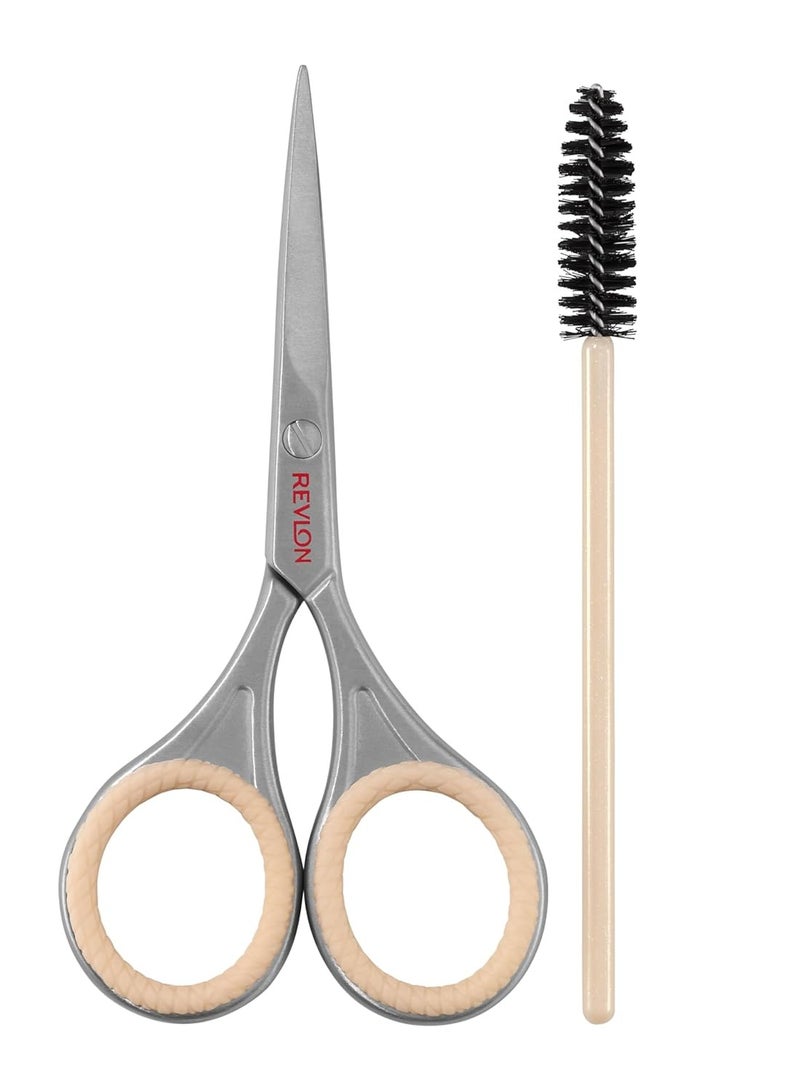 Designer Series Brow Set, Trimming and Shaping Eyebrow Kit With Brow Scissor and Spoolie Brush, Easy to Use at Home or on The Go, 1 count Beige