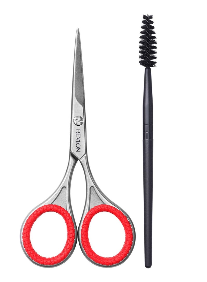 Designer Series Brow Set, Trimming and Shaping Eyebrow Kit With Brow Scissor and Spoolie Brush, Easy to Use at Home or on The Go, 1 count Beige
