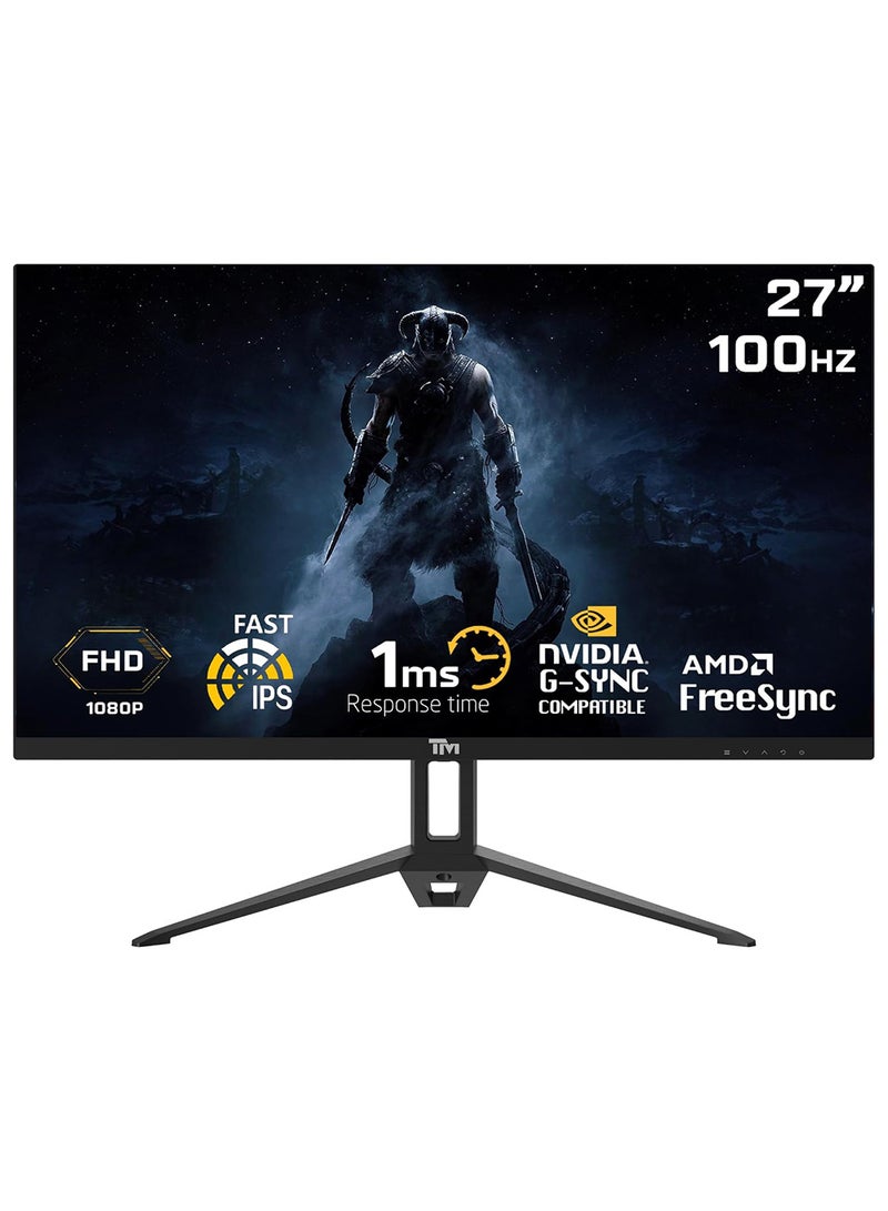 TWISTED MINDS 27 Inch Display Fast IPS Gaming Monitor - 1920 x 1080 FHD Resolution, 100 Hz Refresh Rate, 16:9 Aspect Ratio, 1 ms Response Time - (TM27FHD100IPS) Black - Image 1