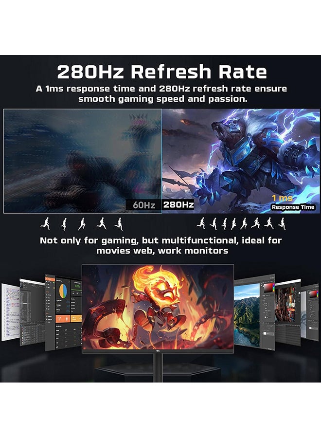 TWISTED MINDS - 24 inch Supreme Series Gaming Monitor, IPS, FHD Resolution, 280Hz Refresh Rate, 1ms Response Time, Nvidia G-SYNC and AMD Free Sync Compatible, | TM24FHD280IPS Black - Image 1