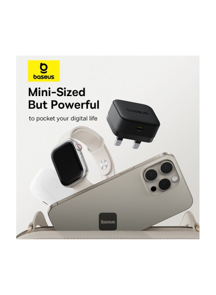 بيسوس Palm 20W PD Type C Fast Charging Wall Charger  Ultra Fast USB C Charger Black - Image 3