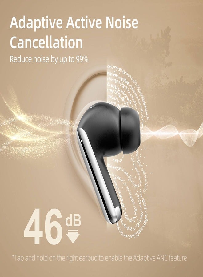 كيو سي واي - MeloBuds Pro HT08, Wireless Earbuds, Active Noise Cancellation Bluetooth Earphone, Comfortable Fit, Ultra-Low Latency Gaming Earbuds, 34 Hours Playtime - Black - Image 1