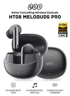 QCY MeloBuds Pro HT08, Wireless Earbuds, Active Noise Cancellation Bluetooth Earphone, Comfortable Fit, Ultra-Low Latency Gaming Earbuds, 34 Hours Playtime - Black  - Image 1