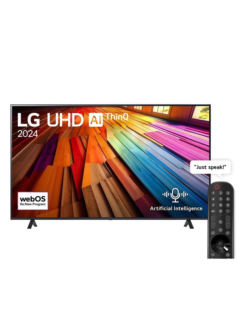 LG - 75 Inch UHD 4K Smart TV  60 Hz 2024 75UT80006LB Black - Image 1