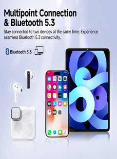 كيو سي واي MeloBuds Neo Wireless Earbuds, Bluetooth 5.3 Earphones with HiFi Stereo Deep Bass, Personalized EQs, 4 Mics ENC Calls, LED Power Display, 24H Playtime, Dual Connection, IPX5 Waterproof - White  - Image 5