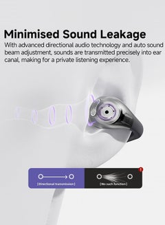 كيو سي واي Crossky C30 Open-Ear Earbuds, Wireless Clip-On Headphones Bluetooth 5.4, Comfortable Stable Fit, AI Crystal-Clear Call, Dual-Device Connections, Waterproof Earphones for Sports/Workout/Running Black  - Image 4
