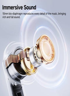 كيو سي واي MeloBuds Neo Wireless Earbuds, Bluetooth 5.3 Earphones with HiFi Stereo Deep Bass, Personalized EQs, 4 Mics ENC Calls, LED Power Display, 24H Playtime, Dual Connection, IPX5 Waterproof - Black  - Image 4