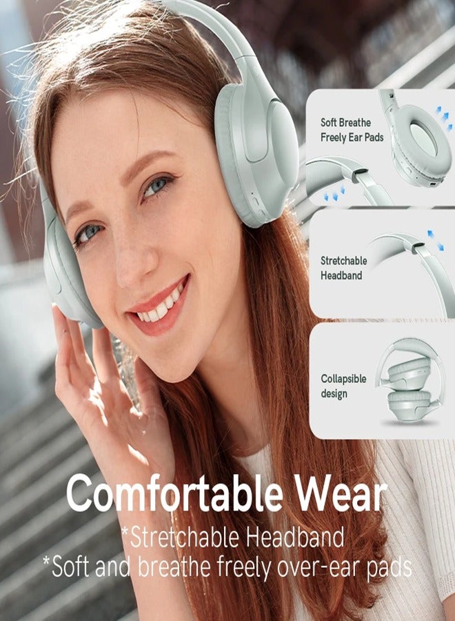 QCY - H2 Pro Wireless Over-Ear Headphones,43dB hybrid Active Noice Cancellation,BASS Mode Enhanced Music Experience,Bluetooth 5.3 Connection,Long Battery, Low Latency for Gaming & Stylish Design White - Image 1