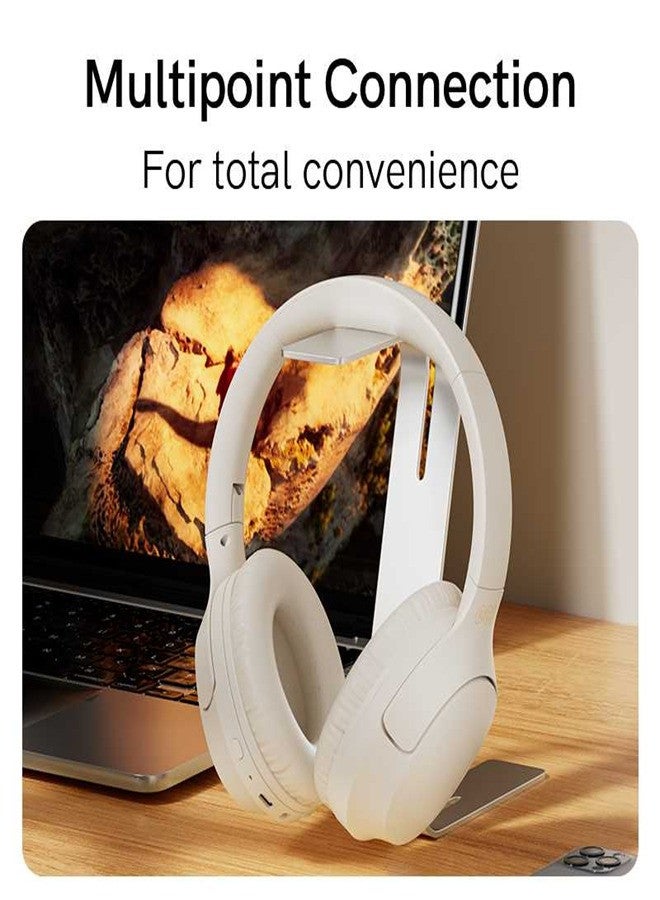 QCY - H2 Pro Wireless Over-Ear Headphones,43dB hybrid Active Noice Cancellation,BASS Mode Enhanced Music Experience,Bluetooth 5.3 Connection,Long Battery, Low Latency for Gaming & Stylish Design White - Image 1