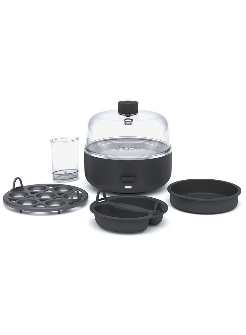 nutricook Eggi, 7 Egg Capacity Electric Egg Cooker for Boiled Eggs, Poached Eggs, Scrambled Eggs, or Omellette with Auto Shut-Off Features - EC207ME, 360 Watts, 2 Years limited Warranty 360 W EC207ME Black  - Image 2