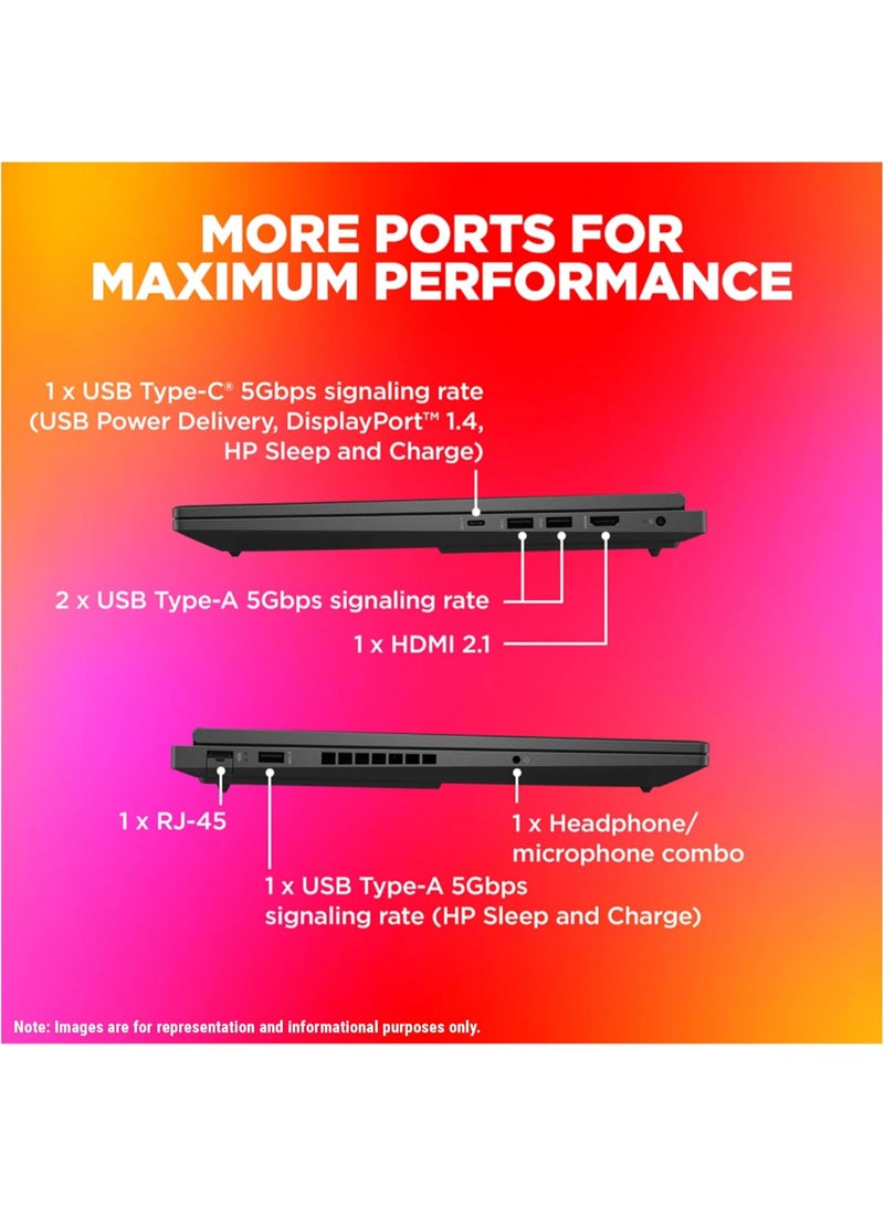 HP OMEN 16t Gaming (Upgraded Version) Laptop With 16.1-Inch FHD Display, Core i7-13620H Processor/16GB RAM/1TB SSD/8GB NVIDIA GeForce RTX 4060 Graphics Card/Windows 11 Pro English/Arabic Black - Image 3