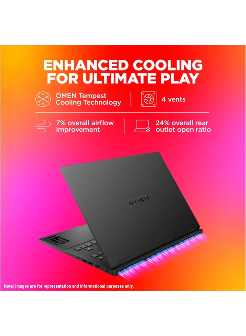 HP OMEN 16t Gaming (Upgraded Version) Laptop With 16.1-Inch FHD Display, Core i7-13620H Processor/64GB RAM/2TB SSD/8GB NVIDIA GeForce RTX 4060 Graphics Card/Windows 11 Home English/Arabic Black  - Image 4