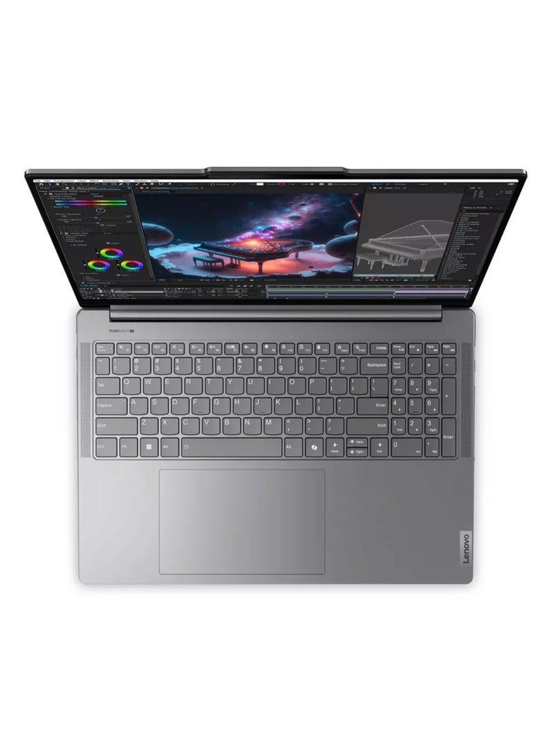 Lenovo - Yoga Pro 9 16IMH9 Laptop With 16-Inch Display, Intel Ultra 9 185H Processor/32GB RAM/2TB SSD/6GB NVIDIA GeForce RTX 4050 Graphics Card/Windows 11 Pro English Luna Grey - Image 1