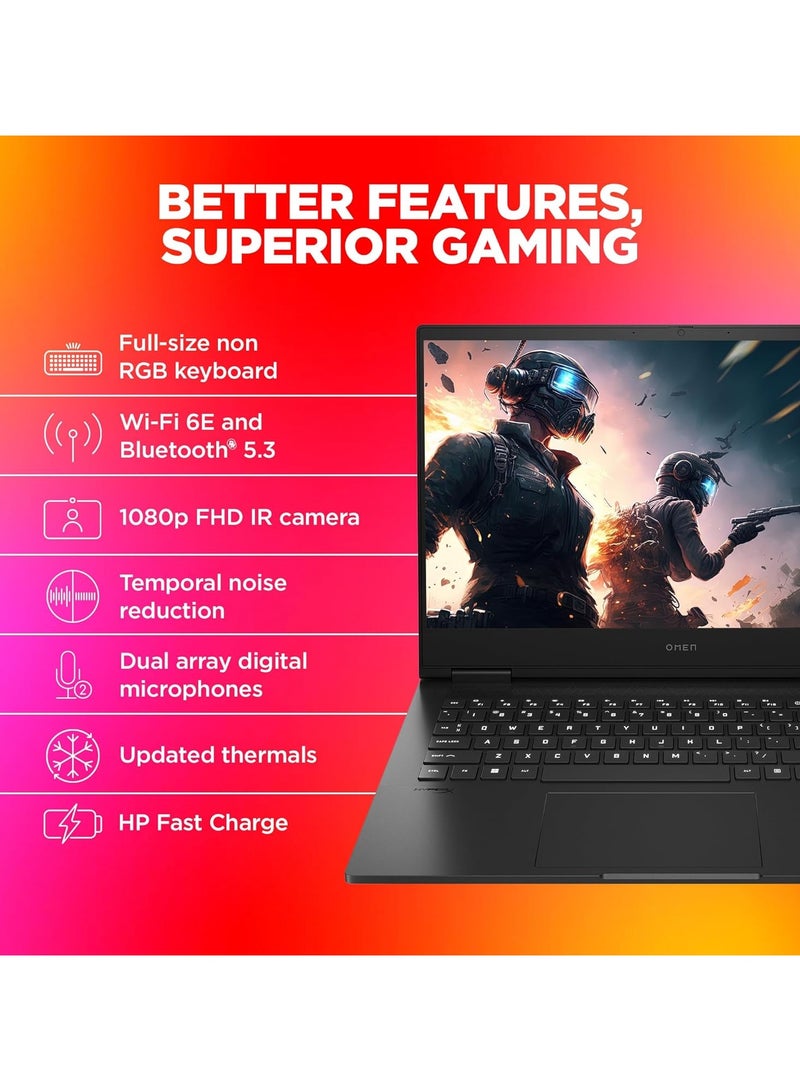HP - OMEN Gaming (Upgraded Version) Laptop 16 With 16.1-Inch FHD Display, Core i9-14900HX Processor/64GB RAM/1TB SSD/NVIDIA GeForce RTX 4060 Graphics Card/Windows 11 English Black - Image 1