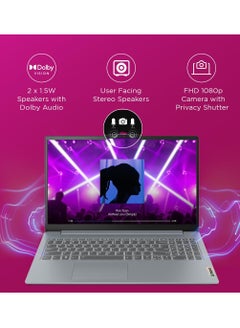 Lenovo 2025 Newest IdeaPad Slim 3i 15 (Upgraded Version) Laptop With 15.6-Inch Display, Intel Core i3-N305 Procesoor/8GB DDR5 RAM/512GB NVME SSD/Intel Iris Xe Graphics/Windows 11 English/Arabic Grey  - Image 3