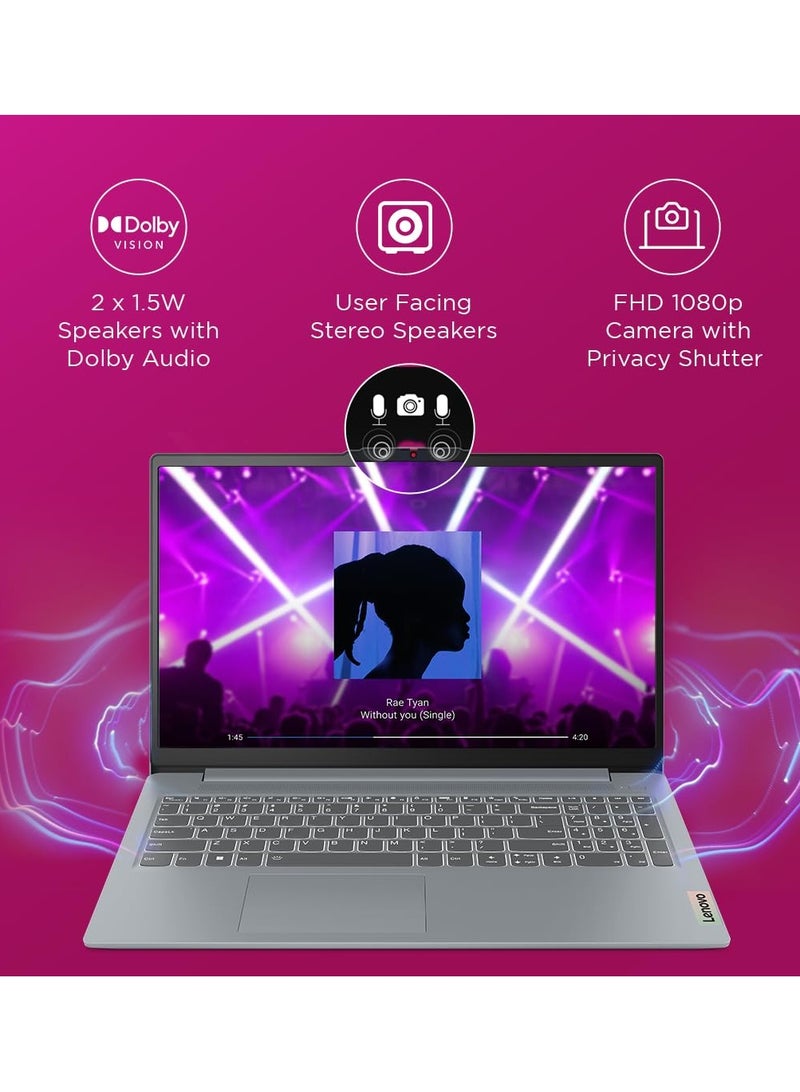 Lenovo - 2025 Newest IdeaPad Slim 3i 15 (Upgraded Version) Laptop With 15.6-Inch Display, Intel Core i3-N305 Procesoor/8GB DDR5 RAM/512GB NVME SSD/Intel Iris Xe Graphics/Windows 11 English/Arabic Grey - Image 1