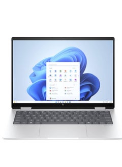 HP Envy X360 4-FA0023 2-In-1 (Upgraded Version) Laptop With 14-Inch WUXGA IPS Touch Display, AMD Ryzen 7 8840HS Processor/16GB RAM/1TB SSD/AMD Radeon Graphics/Windows 11 Home English Glacier Silver  - Image 1