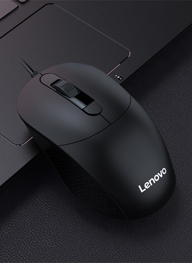 M102 Optical Wired Mouse, 1600 Dpi Resolution, 3D Rubber Roller, Matte Surface, USB Interface, Black