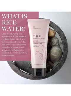 THE FACE SHOP Rice Water Bright Facial Foaming Cleanser 150ml x 2 (Pack of 2), Face Wash for Glowing Skin, Cleanser for Uneven Skin Tone, Korean Skin Care 300ml  - Image 3