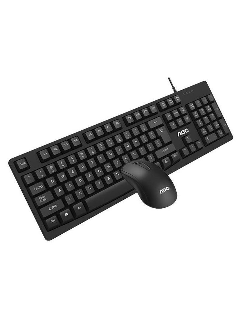 AOC KM150 Wired Keyboard and Mouse for Home and Office - Black  - Image 2