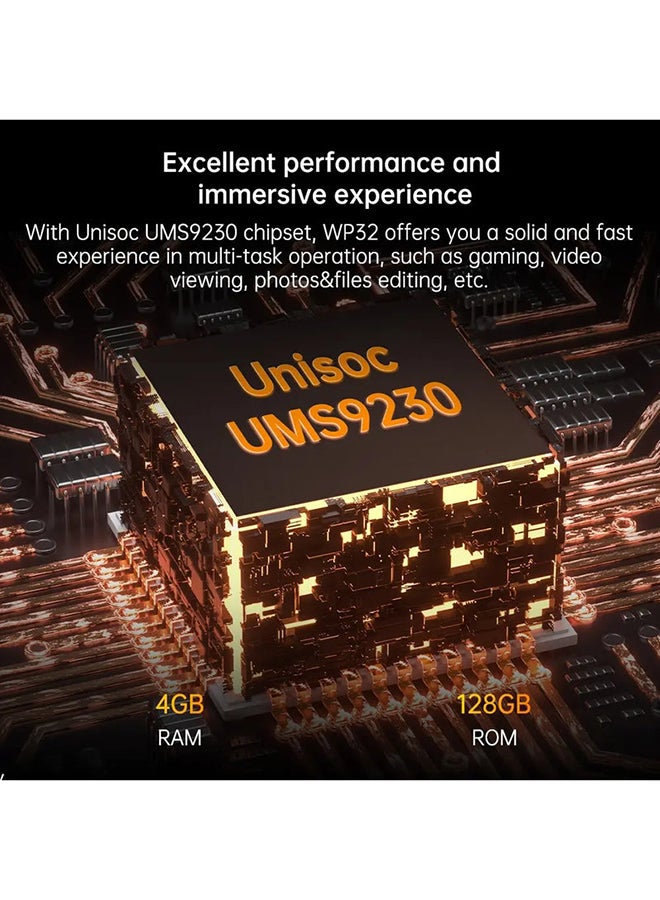 أوكيتل هاتف WP32 القوي أسود 4GB RAM 128GB 4G - نسخة الشرق الأوسط - Image 2