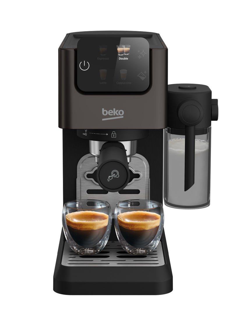 بيكو Manual Espresso Machine (20 Bar) - Milk Frother - Touch Screen - 1.1 L 1628 W CEP 5464 DX Dark Stainless Steel  - Image 2