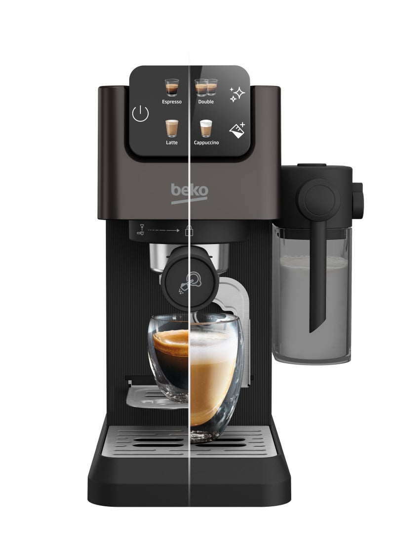 بيكو Manual Espresso Machine (20 Bar) - Milk Frother - Touch Screen - 1.1 L 1628 W CEP 5464 DX Dark Stainless Steel  - Image 3