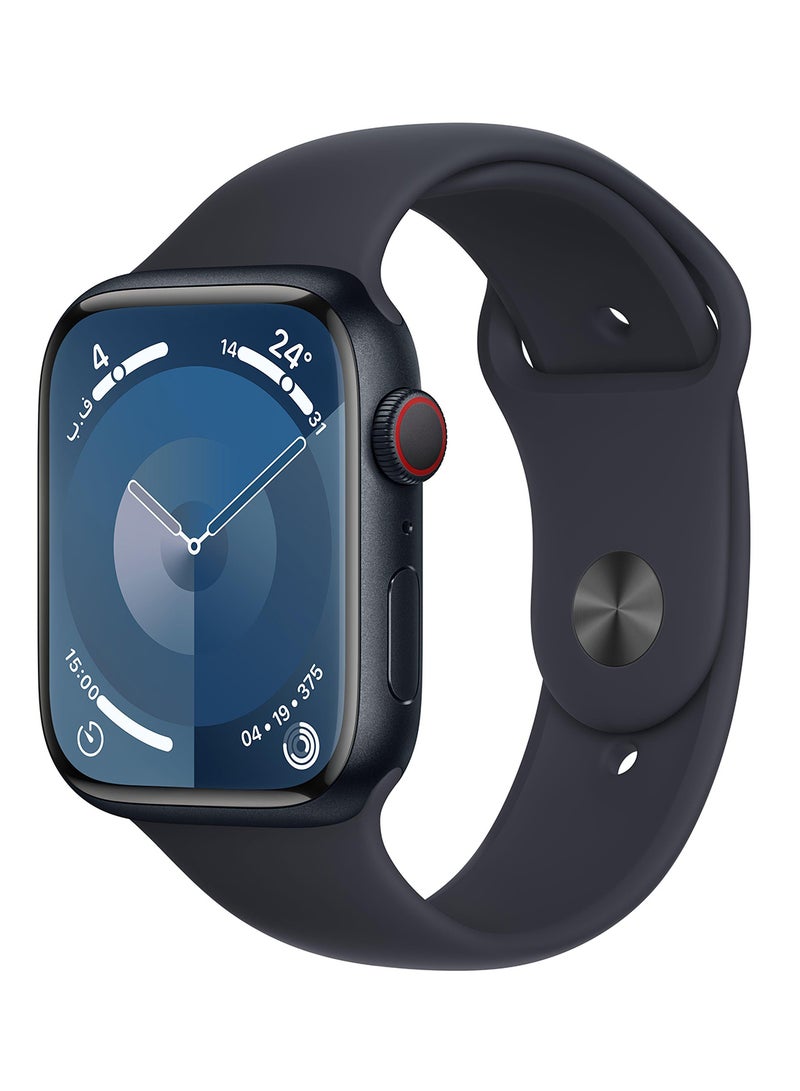Apple Watch Series 9 GPS  Cellular 41mm Midnight Aluminium Case with Midnight Sport Band  ML Blue - Image 1