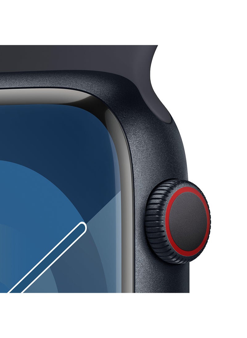 Apple Watch Series 9 GPS  Cellular 41mm Midnight Aluminium Case with Midnight Sport Band  ML Blue - Image 3