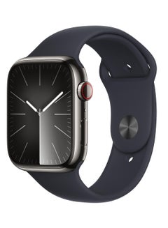Watch Series 9 GPS  Cellular 45mm Graphite Stainless Case with Midnight Sport Band  ML Blue